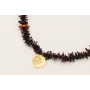 Collar chips coral marrones con burruño micro tubo