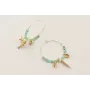 Pendientes aro grande acero inoxidable con discos 