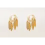 Pendientes acero inoxidable cierre aro con 4 anill