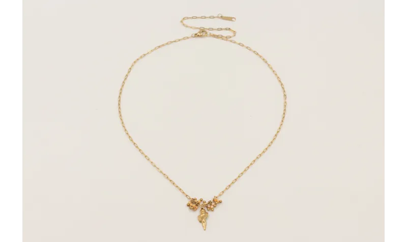 Collar cadena acero inoxidable con bolitas facetad