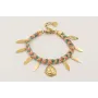 Pulsera trenza hilo macramé color teja, rosita, tu