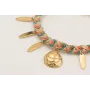 Pulsera trenza hilo macramé color teja, rosita, tu