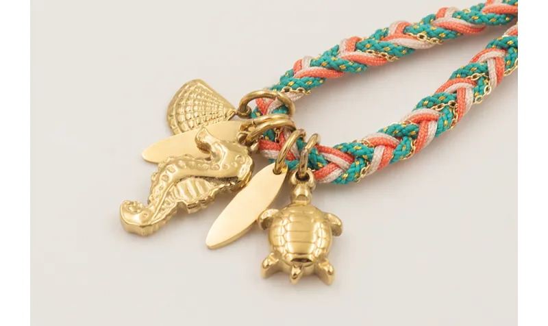 Llavero acero inoxidable con rombo ojo turco esmal