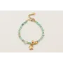 Pulsera discos coral color turquesa, burruño facet