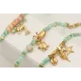 Pulsera discos coral color turquesa, burruño facet