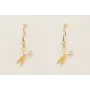 Pendientes de acero inoxidable aro y colgante tije