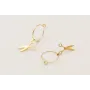 Pendientes de acero inoxidable aro y colgante tije
