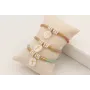 Pulsera cordón hilo dorado color turquesa con arit