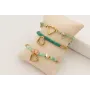 Pulsera discos coral color turquesa, bolas facetad