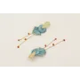 Pendientes triangulo dentado dorado mate con disco