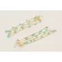 Pendientes 4 tiras cadena cristales azules.