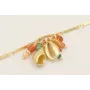 Pulsera cadena listones dorada mate con centro lle