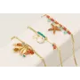Pulsera cadena listones dorada mate con centro lle