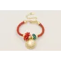 Pulsera cordón trenzado teja con burruños de coral