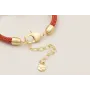 Pulsera cordón trenzado teja con burruños de coral