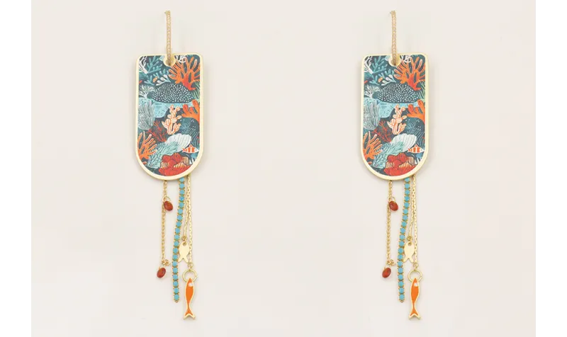 Pendientes semi ovalado con brillos, colgante piez