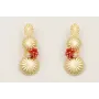 Pendientes perno abanico con colgantes semicircula