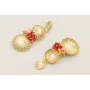 Pendientes perno abanico con colgantes semicircula