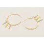 Pendientes aro labrado con peces de colores menta,