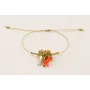 Pulsera hilo dorado nudo macrame con centro de bur