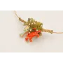 Pulsera hilo dorado nudo macrame con centro de bur