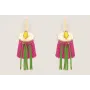 Pendientes lámina satinada con escarabajo lima, fl