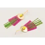 Pendientes lámina satinada con escarabajo lima, fl