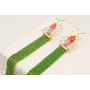 Pendientes perno escarabajo teja y morado con flec