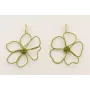 Pendientes perno serpiente ojos verdes y colgante 