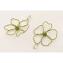 Pendientes perno serpiente ojos verdes y colgante 