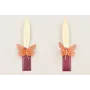 Pendientes hoja alargada dorada mate colgante rect