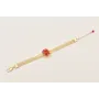 Pulsera cadena malla con burruño tubitos coral, fl