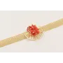 Pulsera cadena malla con burruño tubitos coral, fl