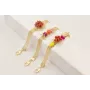 Pulsera cadena malla con burruño tubitos coral, fl