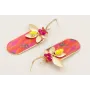 Pendientes perno semo ovalado con brillos colgante