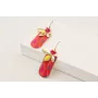 Pendientes perno semo ovalado con brillos colgante