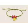 Pulsera hilo verde oliva con nudo serpiente, burru