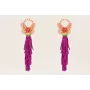 Pendientes fleco abalorio cardenal con mariposas n