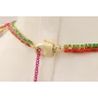 Collar hojas doradas mate, cadena strass verde, tu