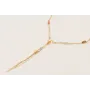 Collar cadena chapitas dorada mate con cabujones d