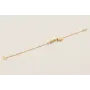 Pulsera cadena chapitas dorada mate con cabujones 
