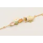 Pulsera cadena chapitas dorada mate con cabujones 