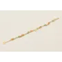 Pulsera cadena chapitas dorada mate con cabujones 