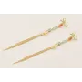 Pendientes lazada con cabujones de cristal colores