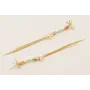 Pendientes lazada con cabujones de cristal colores