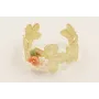 Brazalete flores dorado amte con rama de perlas y 