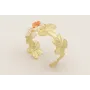Brazalete flores dorado amte con rama de perlas y 