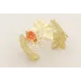 Brazalete flores dorado amte con rama de perlas y 