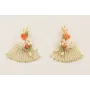 Pendientes perno conjunto hojas doradas mate con t