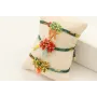 Pulsera liberti flores tonos verdes con burruño mi